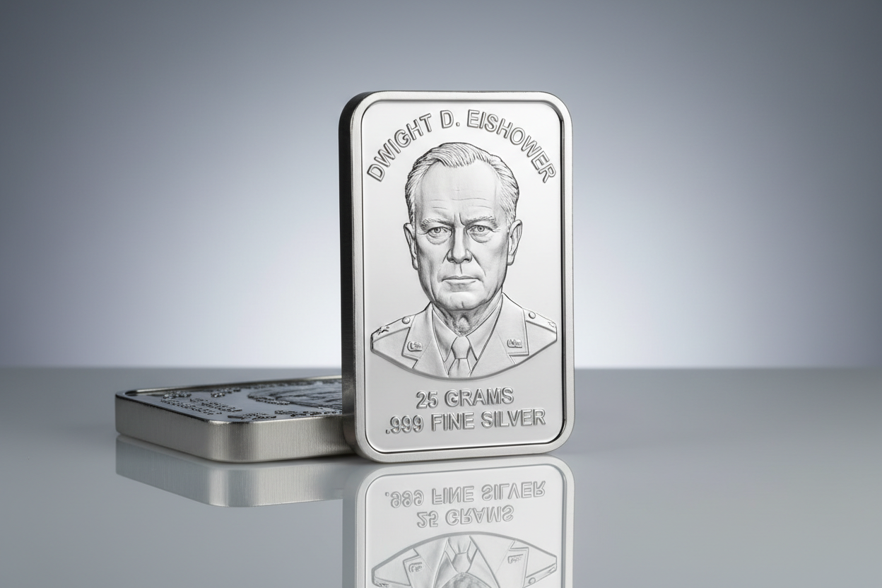 Eisenhower Portrait 25g Silver Bar